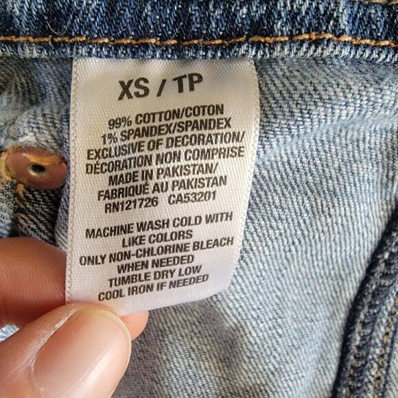 Bethany Mota Denim Jean Overall Shorts With Polka Dot Accent XS - Picture 5 of 5